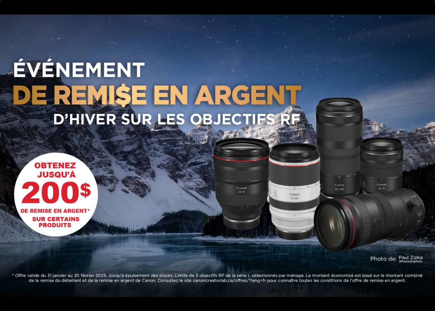 Canon remise en argent