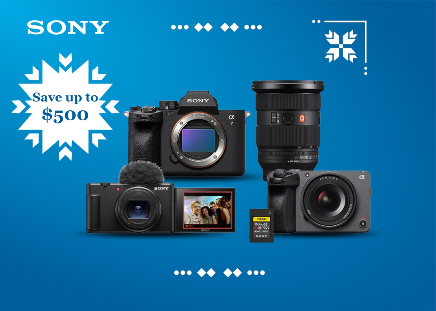 Save up to $500 on Sony cameras and lenses