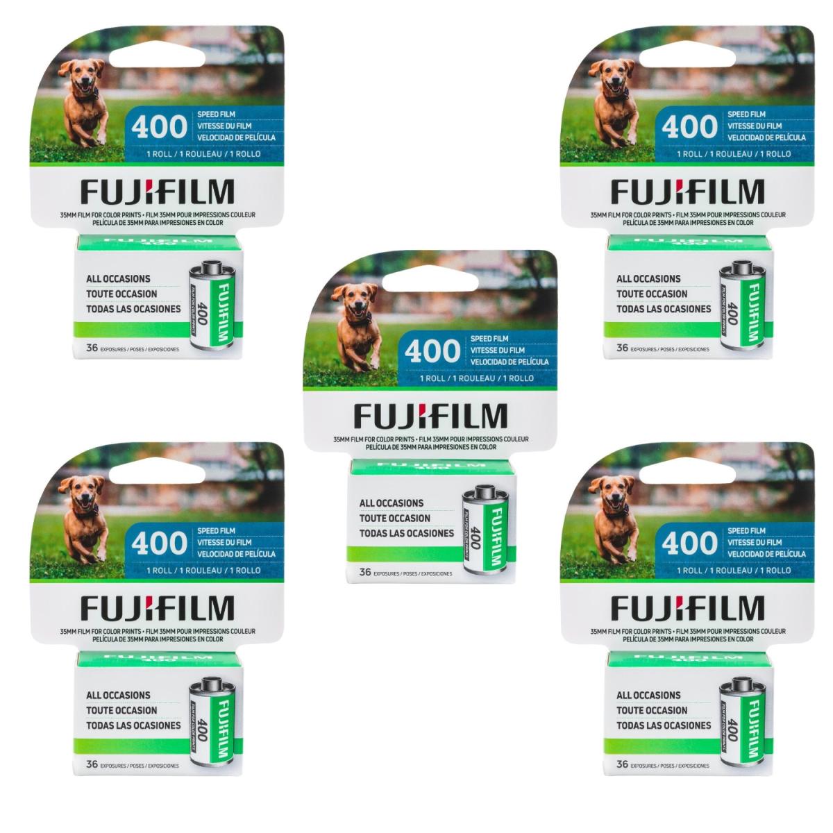 FUJIFILM 400 Color Negative Film (35mm, 36 Exposures) - 5 Pack